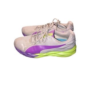 Puma Low Top Gray Purple Green Running Shoes Women's 9.5 Biostability 185802 05